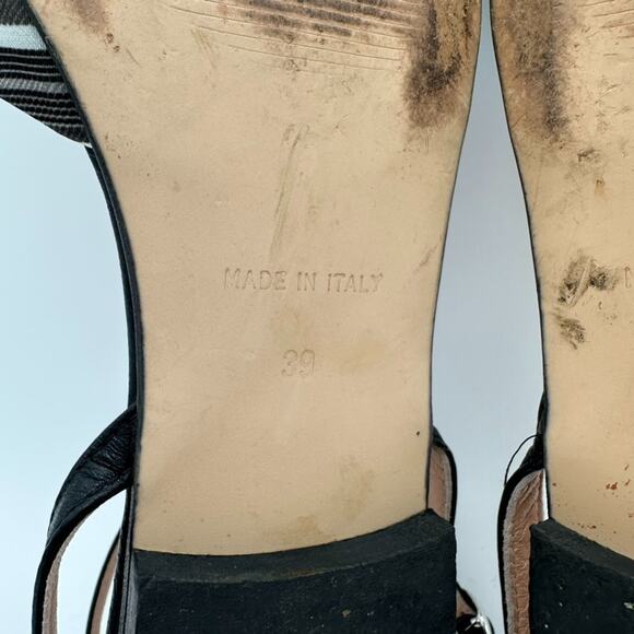 Re-Soul Silk Leather Ankle Wrap Flats Size 39 Black Modern Coastal Italy Retro - Picture 7 of 9